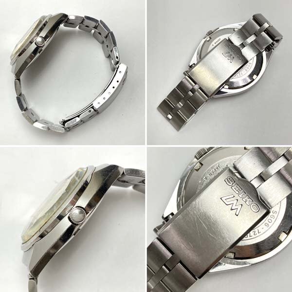 e)セイコー SEIKO 腕時計 LM ロードマティック ブルー Ref.5606-7270 自動巻き 9面カットガラス風防 腕回り約16.5cm 23石※稼働品 ジャンク_画像5