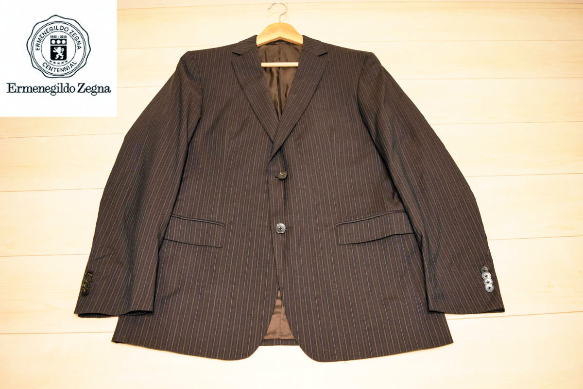 Ermenegildo Zegna エルメネジルドゼニア 2釦 ウール100% オールシーズン テーラード ブレザー ジャケット M (J0051305)_画像1