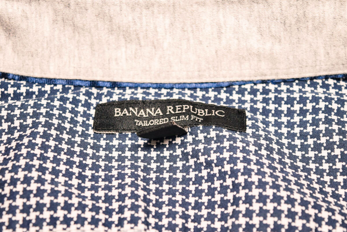 BANANA REPUBLIC バナナパブリック コットン 100% ボタンダウン 千鳥格子 長袖 シャツ XL (J0051308)_画像3