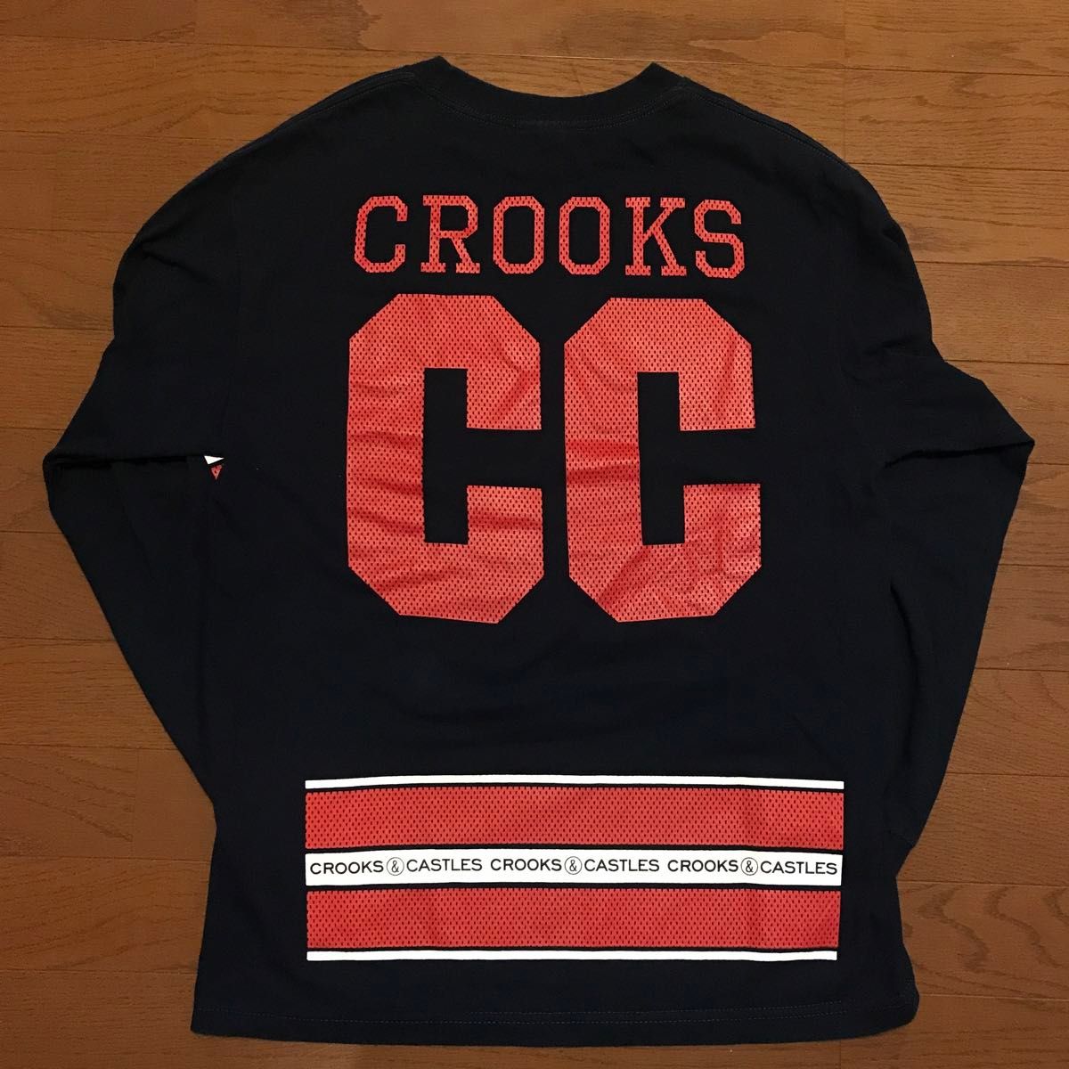CROOKS&CASTLES  ロンT Mサイズ ゲームシャツ 黒 プリント クルックリン hiphop