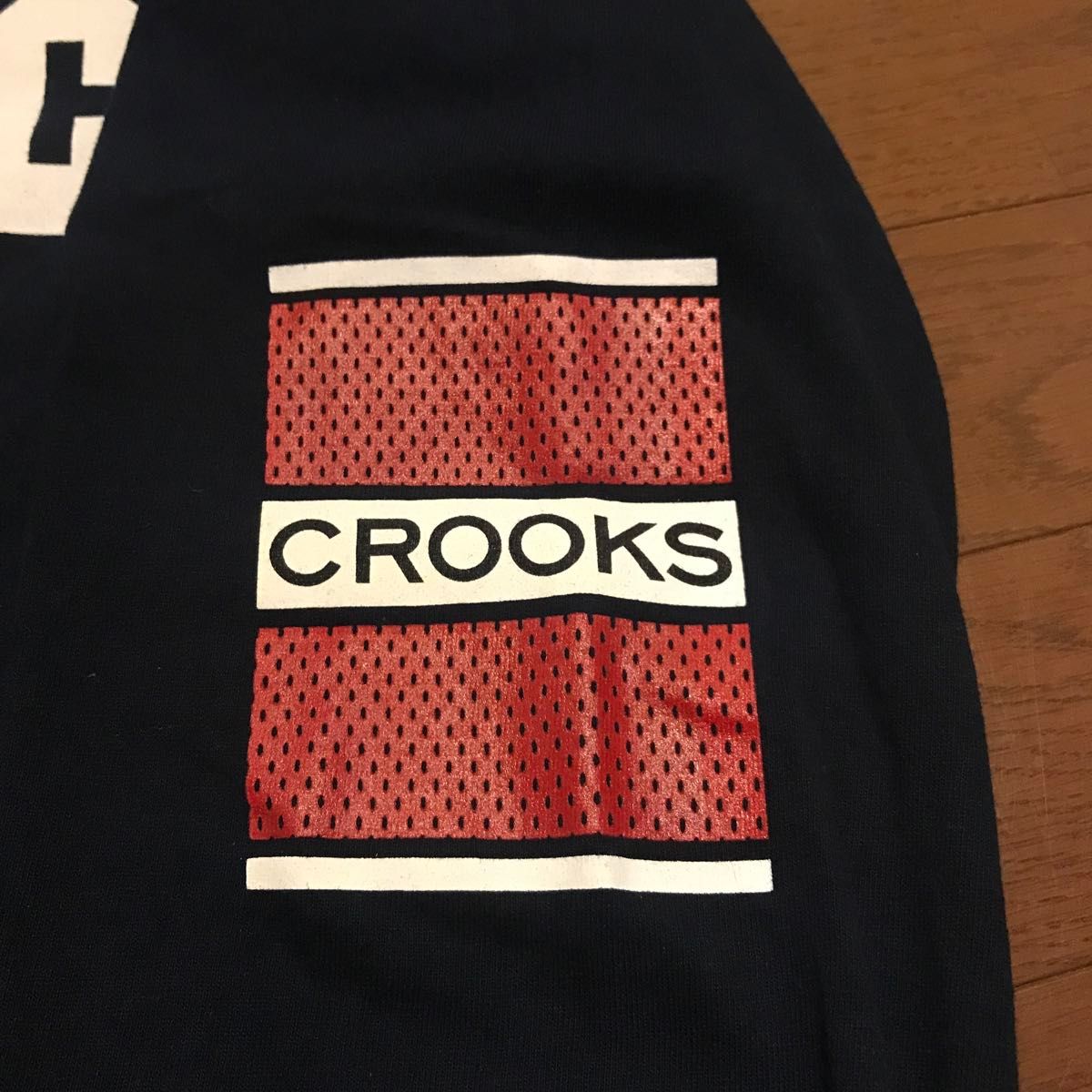 CROOKS&CASTLES  ロンT Mサイズ ゲームシャツ 黒 プリント クルックリン hiphop