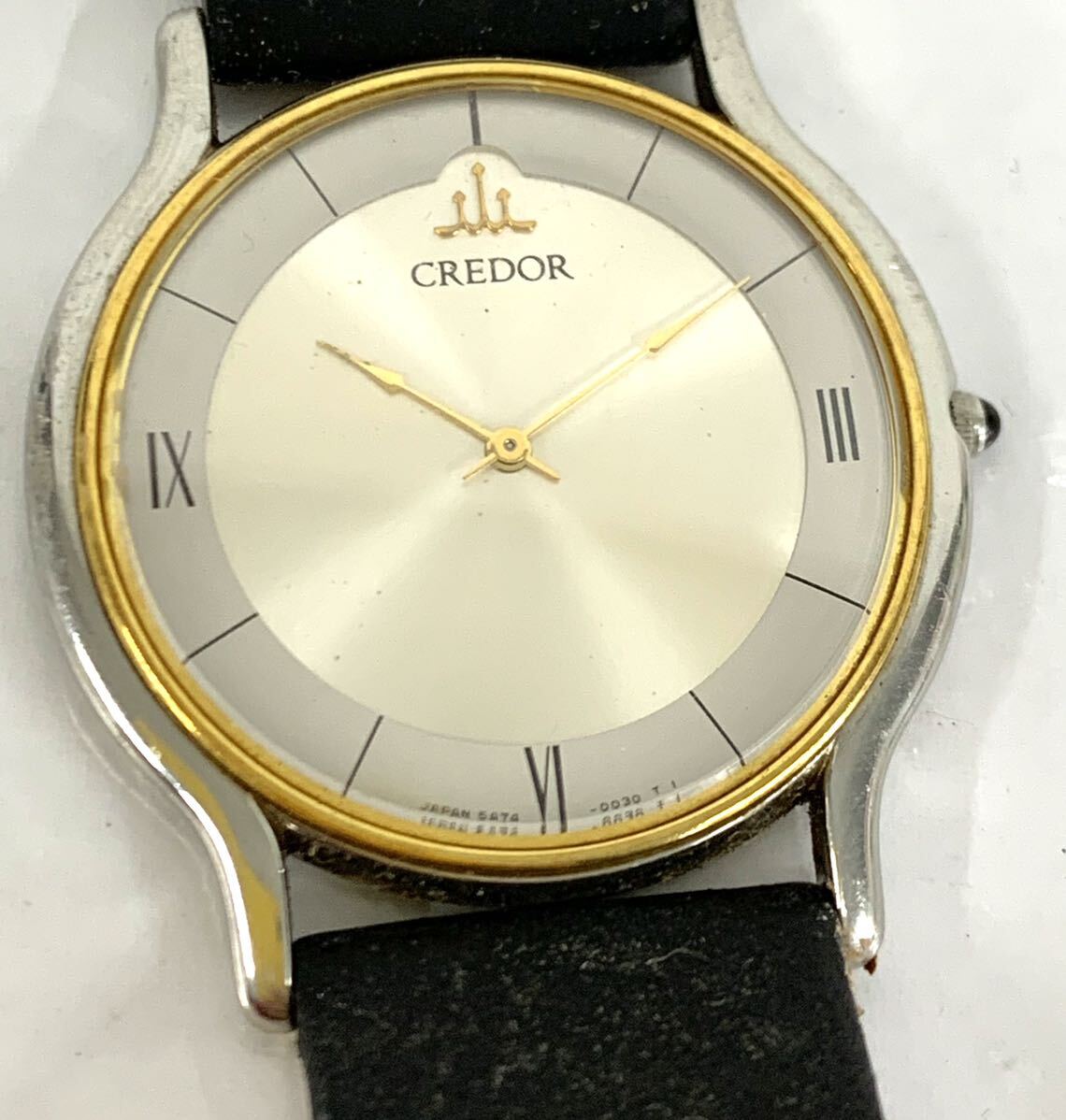 動作未確認 セイコー クレドールK18 5A74-0020 時計 箱 保証書 SEIKO CREDOR クォーツ現状品 クレドール 腕時計 カ15_画像1