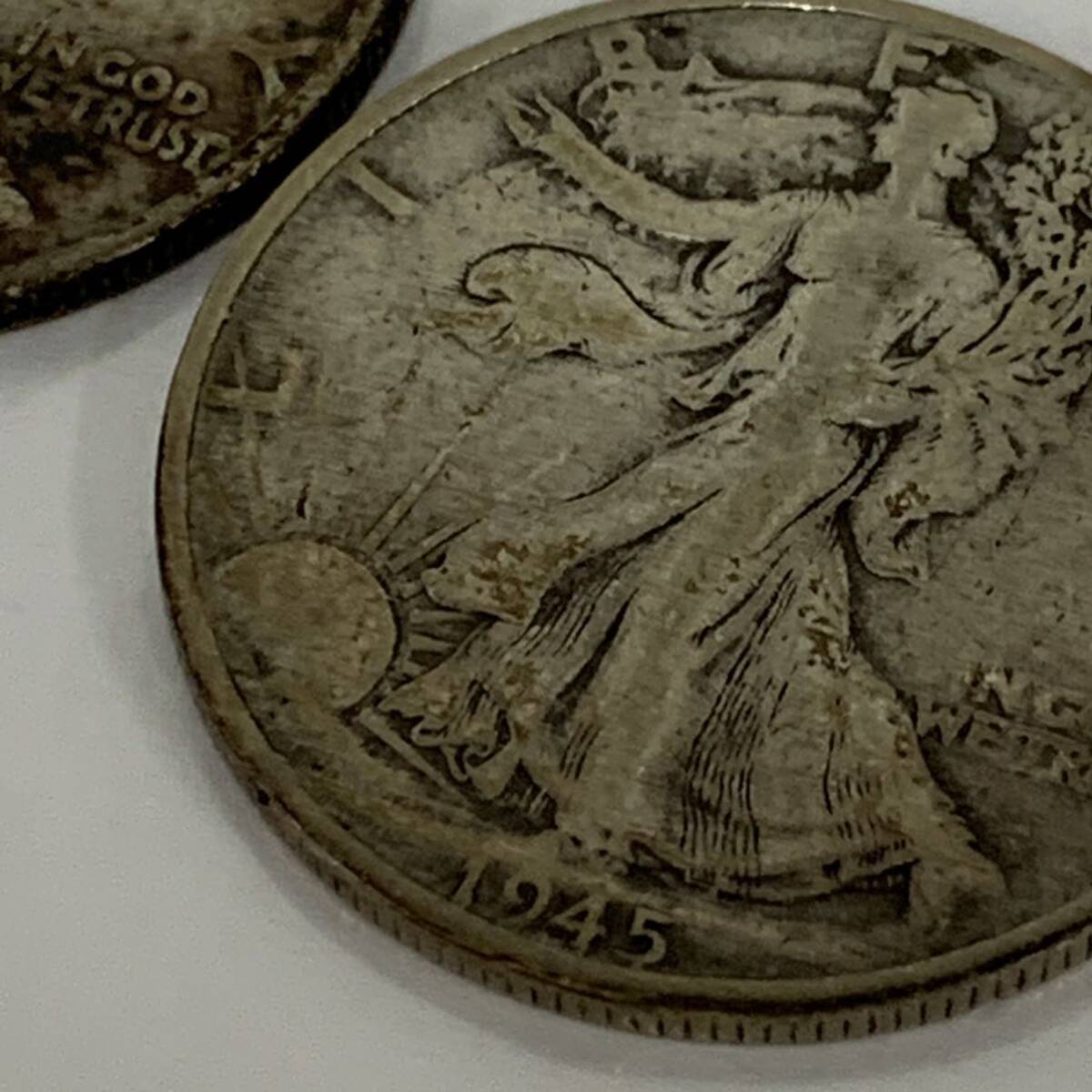 アメリカ リバティコイン ウォーキングリバティ ハーフダラー 銀貨 1943.1945 現状品 カ4の画像5