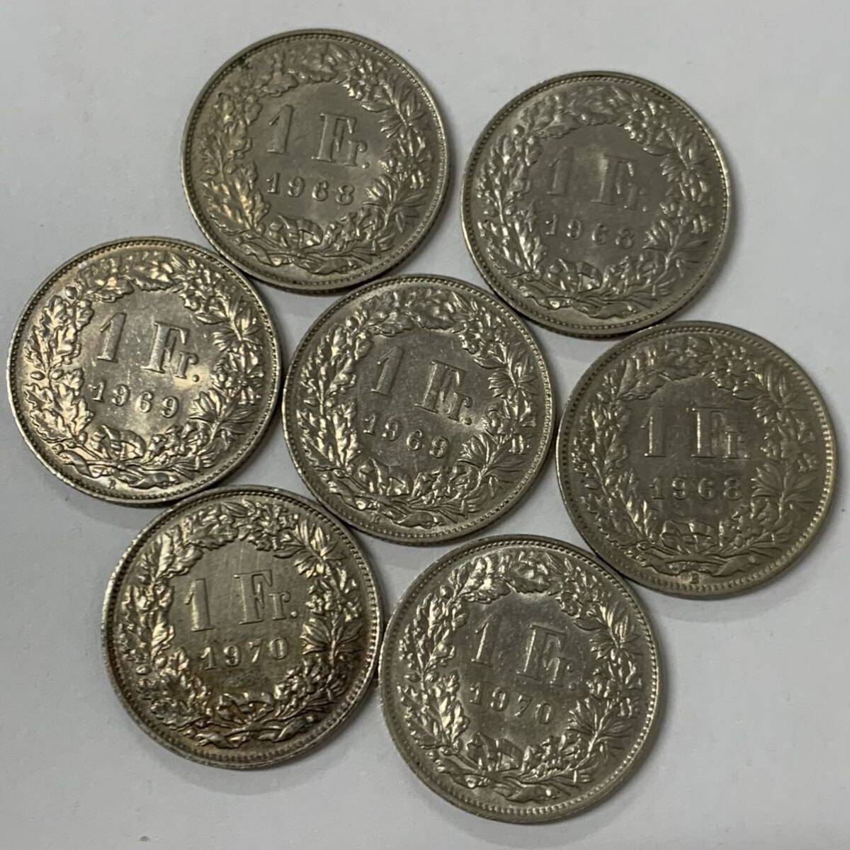 1円出品 スイス 1フラン まとめ 1968 1969 1970 現状品 o4_画像4