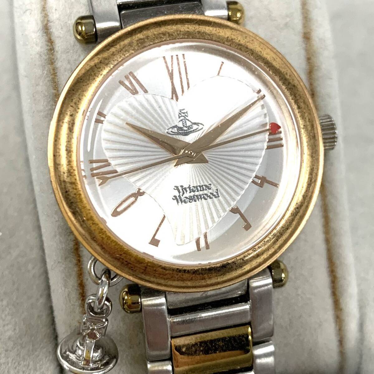 動作未確認 VV006RSSL ヴィヴィアンウエストウッド Vivienne Westwood 腕時計 箱コマ付き現状品 カg_画像1