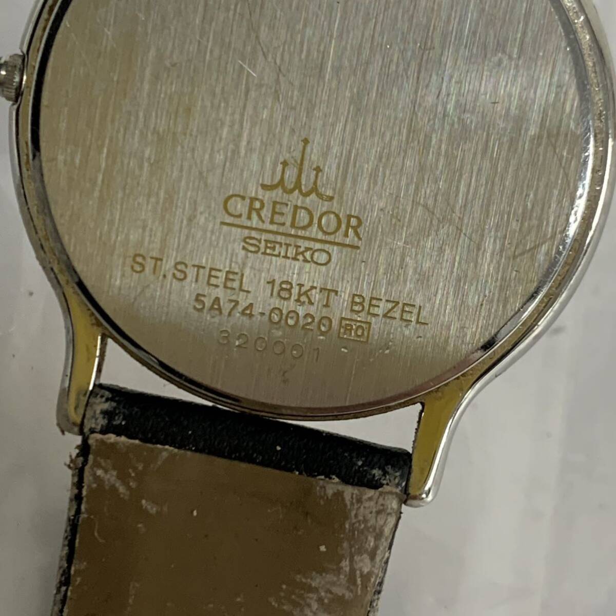 動作未確認 セイコー クレドールK18 5A74-0020 時計 箱 保証書 SEIKO CREDOR クォーツ現状品 クレドール 腕時計 カ15_画像9