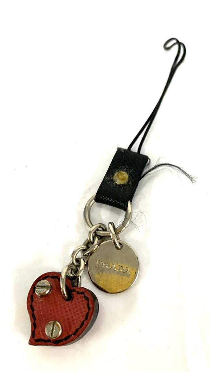  with translation PRADA Prada Heart key holder charm strap lady's present condition goods total length approximately 9cmka4