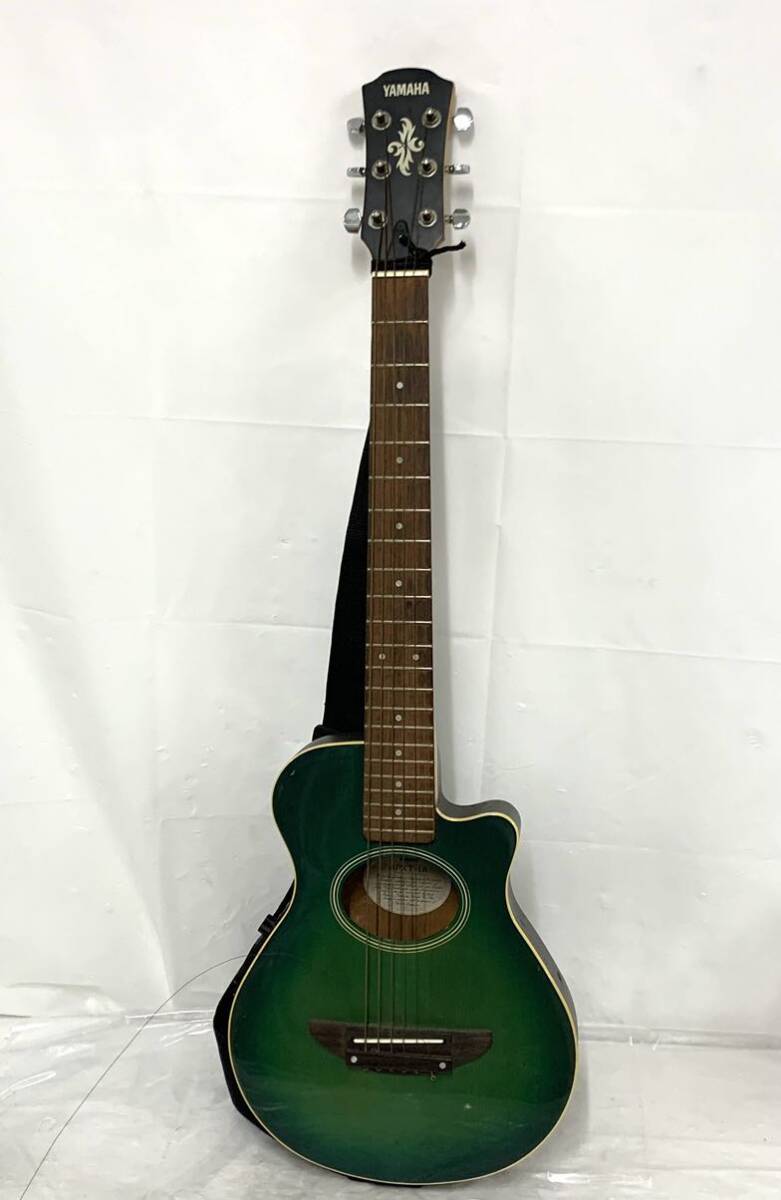 弦切れ 弦楽器 YAMAHA ヤマハ APXT-1A ミニエレアコギター 緑系 現状品 全長約89cm カ4_画像1