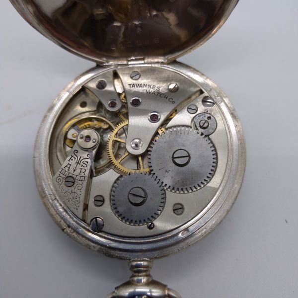 TAVANNES タバン懐中時計 機械式手巻懐中時計 シルバーケース0.800の画像2