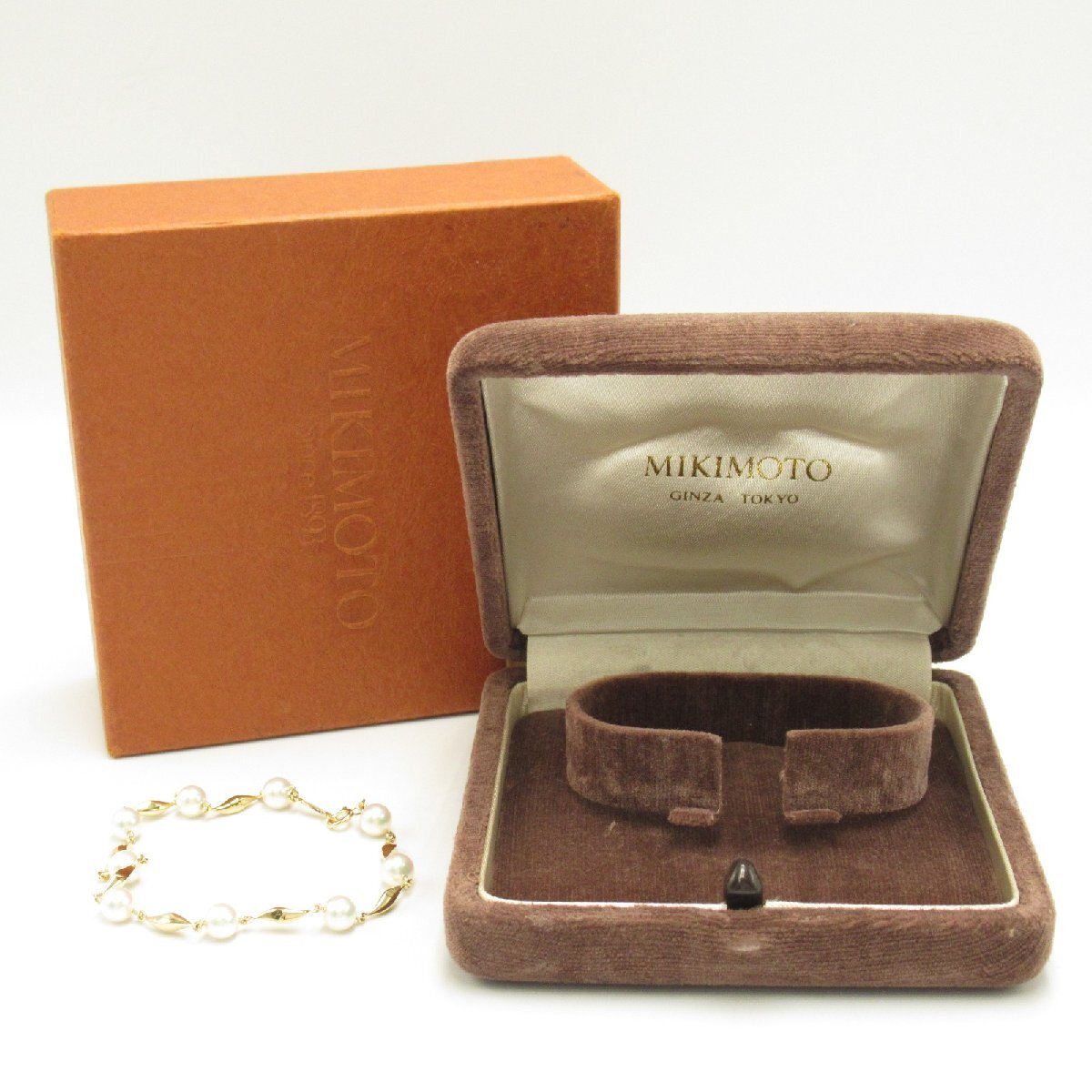  Mikimoto Akoya жемчуг браслет бренд off MIKIMOTO K18( желтое золото ) браслет K18 б/у женский 