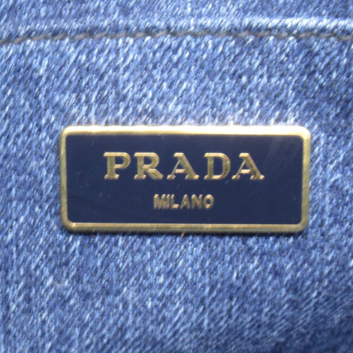 プラダ 2way カナパトート バッグ ブランドオフ PRADA デニム トートバッグ デニム 中古 レディース_画像7