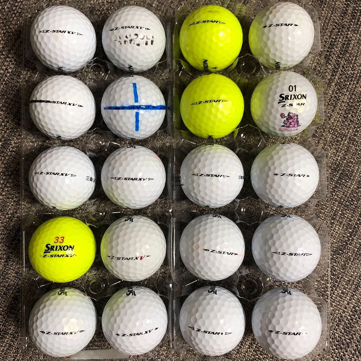 スリクソン ゴルフボール Z-STAR 10個、XV 10個 美品 合計20個 SRIXON ロストボール Z-STAR XV