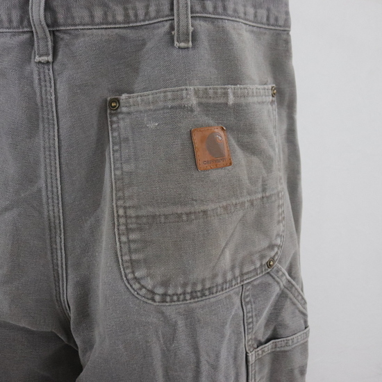 K359 2000 period made Carhartt Carhartt painter's pants #00s inscription 33 -inch gray GVL double knee Duck Work BORO old clothes American Casual 90s