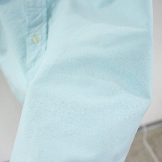 H461 2000年代製 RalphLauren ラルフローレン 半袖コットンシャツ■00s 表記Lサイズ ブルー 青 水色 ボタンダウン ロゴ アメカジ 古着卸_画像8