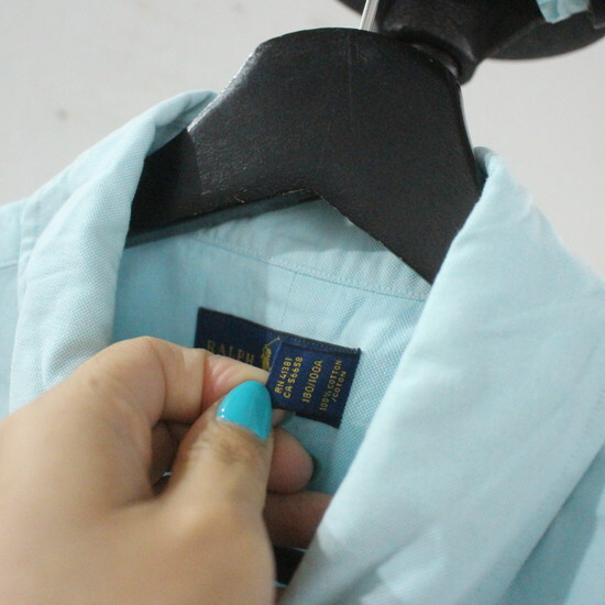 H461 2000年代製 RalphLauren ラルフローレン 半袖コットンシャツ■00s 表記Lサイズ ブルー 青 水色 ボタンダウン ロゴ アメカジ 古着卸_画像5