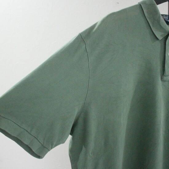 H464 2000年代製 ラルフローレン 半袖ポロシャツ■00s 表記XLサイズ グリーン 緑 カノコ アメカジ ストリート 古着 古着卸 激安 希少 検の画像4