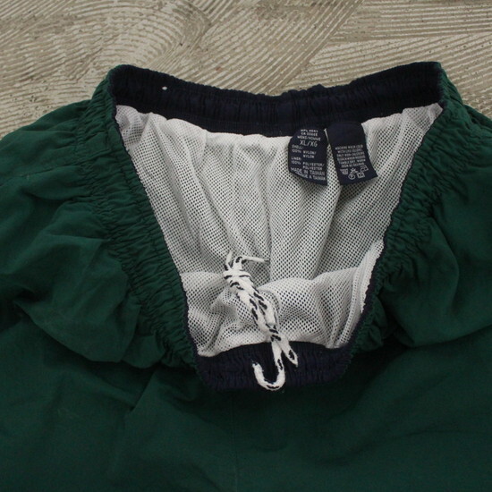 I416 90s Vintage Eddie Bauer EBTEK nylon shorts #1990 period made inscription XL size green American Casual short pants old clothes .80s