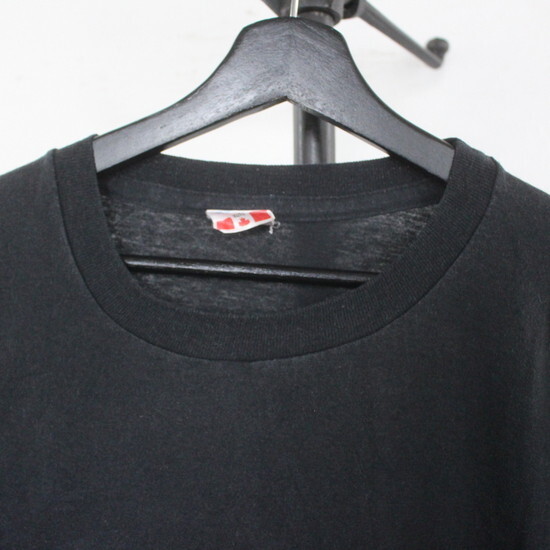 I432 90sビンテージ 半袖Tシャツ■1990年代製 表記XLサイズ ブラック 黒 ポケットT 無地 シングルステッチ 古着 アメカジ ストリート 80sの画像7