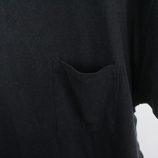 I432 90sビンテージ 半袖Tシャツ■1990年代製 表記XLサイズ ブラック 黒 ポケットT 無地 シングルステッチ 古着 アメカジ ストリート 80sの画像8