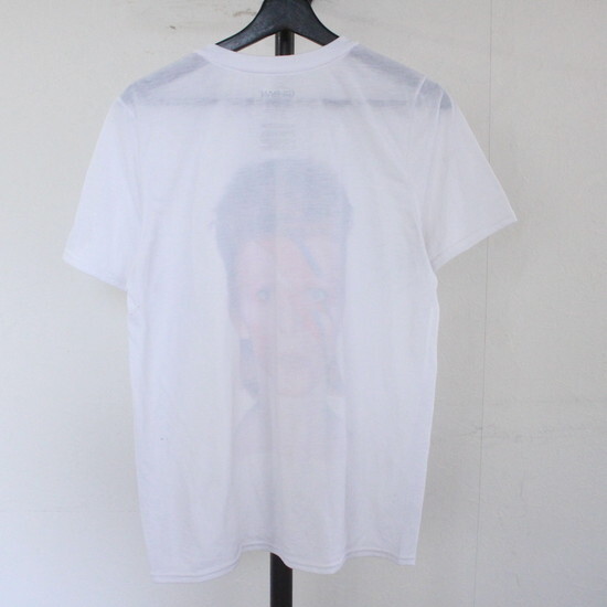 I439 2000年代製 GILDAN ギルダン 半袖Tシャツ■00s 表記Mサイズ デヴィッドボウイ バンド ロック ホワイト 古着 アメカジ ストリート 90sの画像2