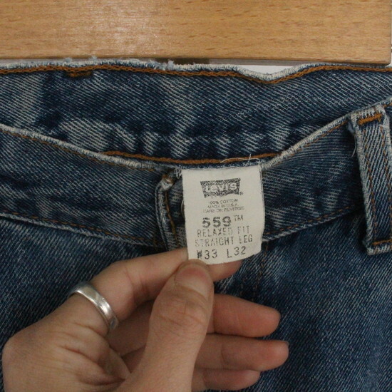 M419 90sビンテージ Levis リーバイス 559 デニムパンツ USA製■1990年代製 表記33インチ ブルー 青 ジーパン ジーンズ アメカジ 古着卸の画像3