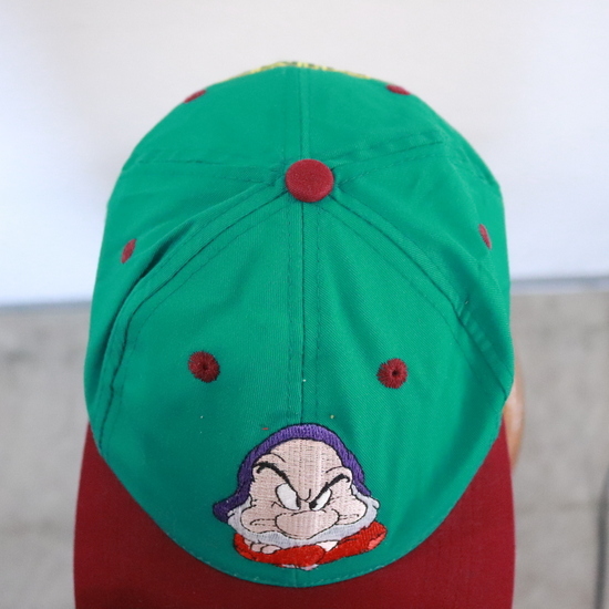 CAP13 2000年代製 スノーホワイト ベースボールキャップ■00s ユース グリーン 白雪姫 ディズニー グランピー 刺繍 アメカジ ストリート_画像5