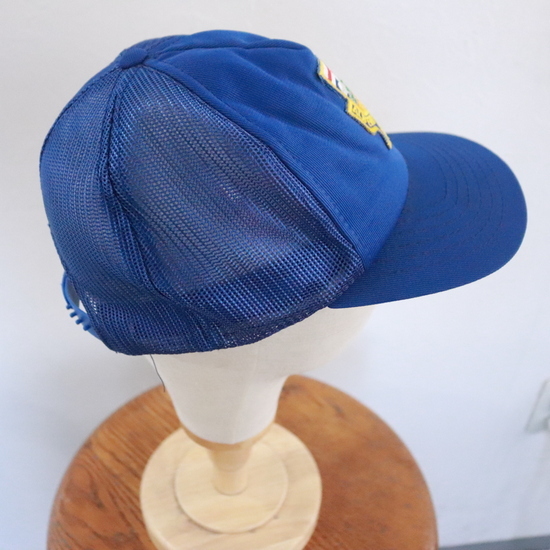 CAP14 90sビンテージ メッシュキャップ■1990年代製 ポリエステル ブルー キャップ ハット 帽子 hat 古着 アメカジ ストリート 古着卸 激安_画像4