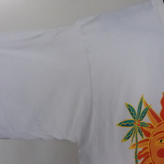 S477 90sビンテージ USA製 フルーツオブザルーム 半袖プリントTシャツ■1990年代製 表記Lサイズ ホワイト 白 スーベニア アメカジ 古着卸 _画像4