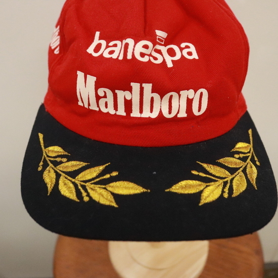 CAP124 80sビンテージ BAIKA ベースボールキャップ■1980年代製 レッド 赤 マルボロ 刺しゅう hat ハット 帽子 アメカジ ストリート 古着_画像6