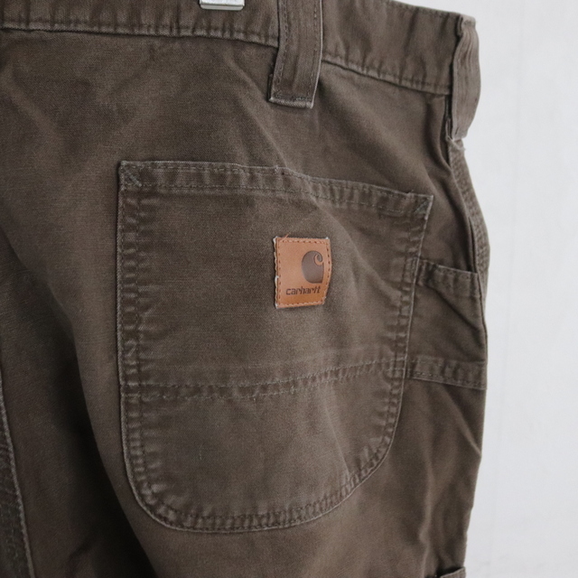 E332 2000年代製 Carhartt ペインターパンツ■00s 表記サイズW38インチ コットン ワーク DFE ブラウン カーハート アメカジ 古着 古着卸_画像3