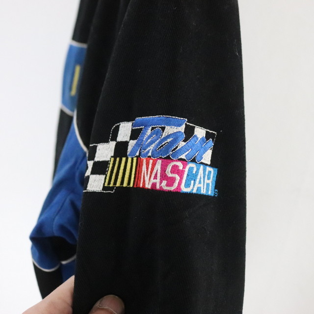 d58 90sビンテージ レーシングジャケット NASCAR■1990年代製 表記XLサイズ 古着 アメカジ ストリート ブラック ジェフファミルトン 80sの画像10