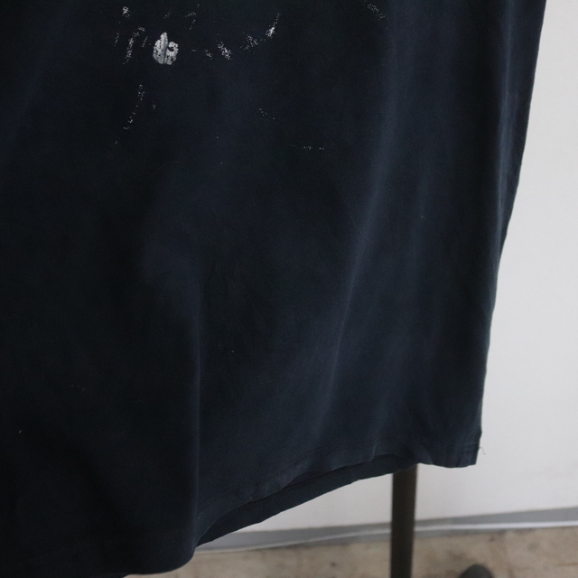 E311 2000年代製 JERZEES スカルプリントTシャツ■00s 表記Lサイズ ブラック アメカジ ジャージーズ フロントプリント 古着 古着卸 90sの画像6