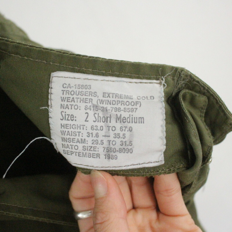 F478 80s Vintage Canada армия over брюки #1980 годы производства надпись S размер милитари б/у одежда American Casual Street 90s 70s 60s зеленый 00s