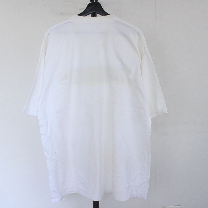 e437 90sビンテージ CHAPSラルフローレン プリントTシャツ■1990年代製 表記XLサイズ 白 ホワイト アメカジ ストリート ロゴ POLO 80s 70sの画像2