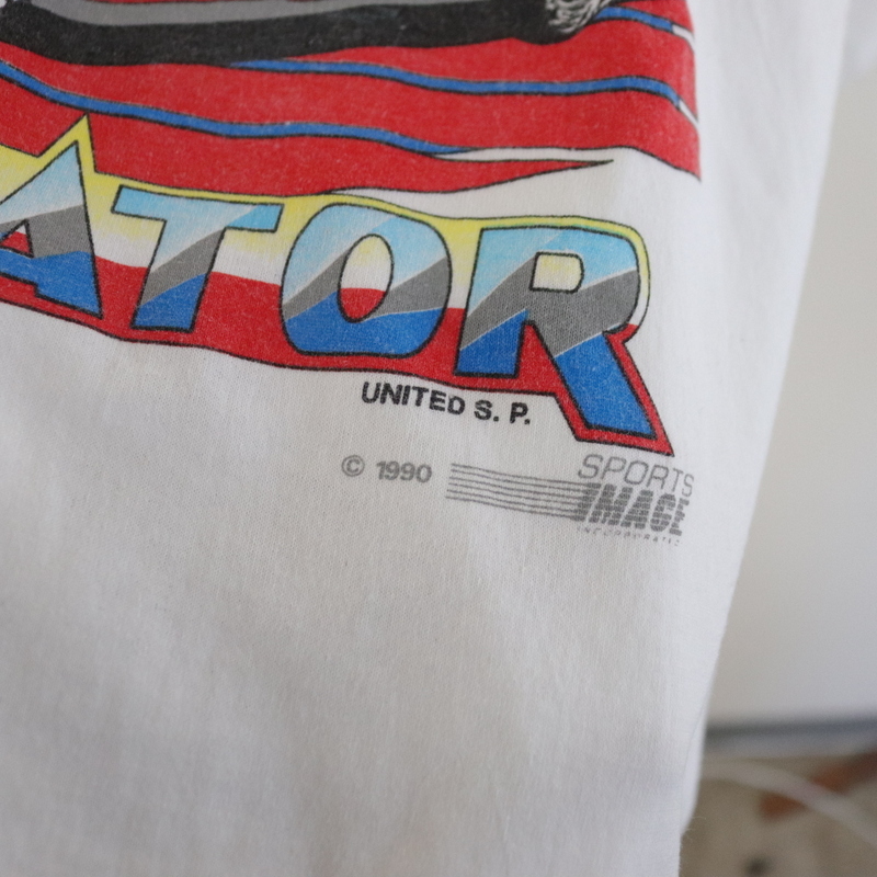 W337 90sビンテージ DESIGNEA レーシングTシャツ USA製■1990年代製 表記XLサイズ 白 ホワイト デイルJr. アメカジ ストリート 古着 古着卸の画像7