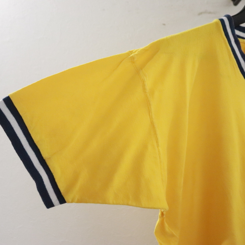 N361 2000年代製 PROPLAYER 半袖Tシャツ NBA ペイサーズ■00s 表記Lサイズ イエロー 黄色 Vネック 刺繍 アメカジ ストリート 古着 古着卸の画像6