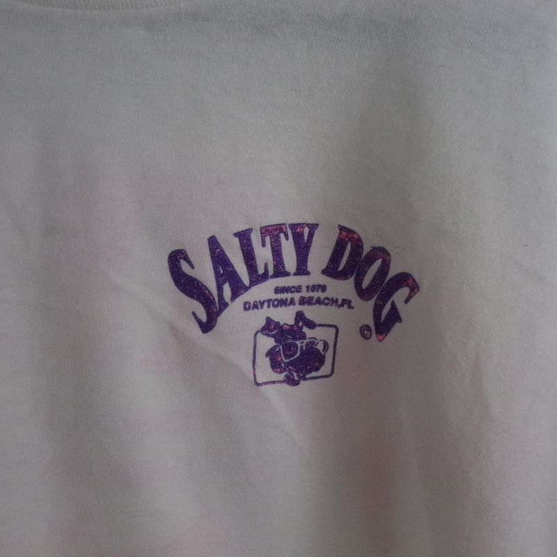 R412 80sビンテージ USA製 IndianSummer 半袖プリントTシャツ■1980年代製 約Lサイズ 白 SALTYDOG アメカジ ストリート 古着卸 古着 希少 _画像6