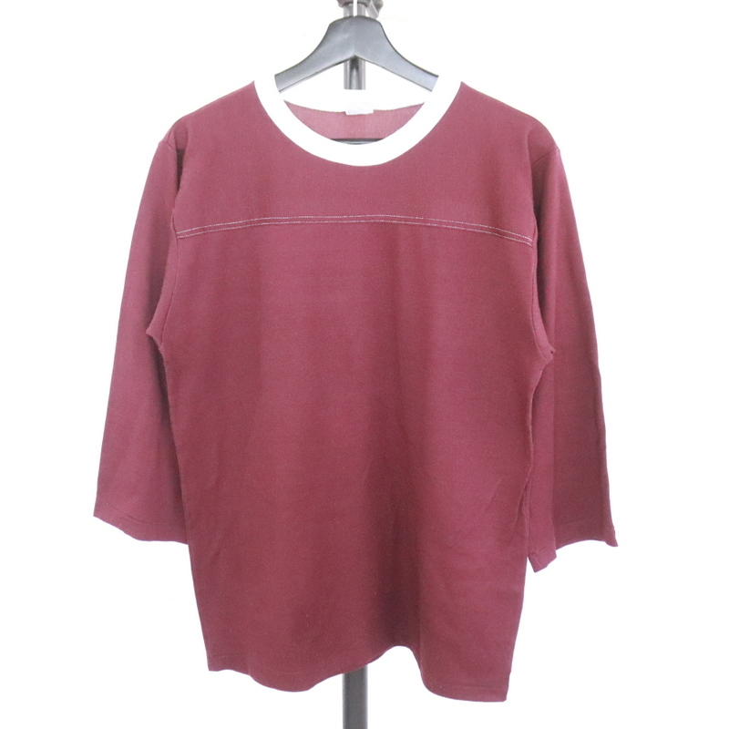 R467 80s Vintage long sleeve T shirt #1980 period made inscription M size dark red 7 minute sleeve long T American Casual Street retro old clothes old clothes . Old super-discount 