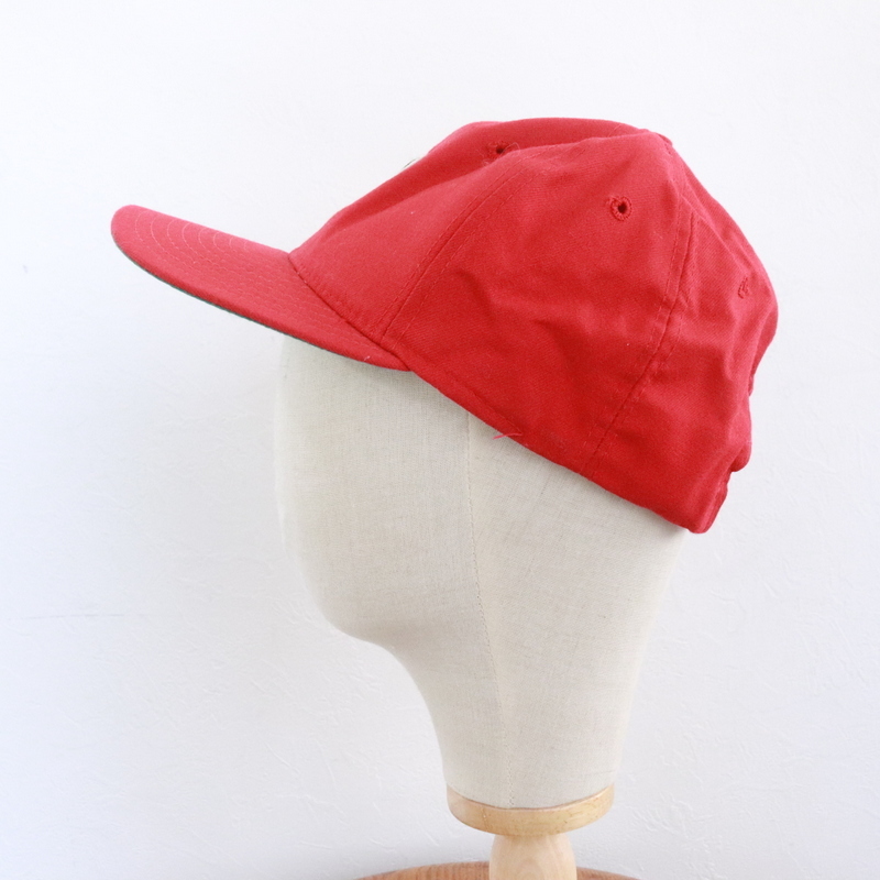 CAP3 80sビンテージ NEWERA ニューエラ ベースボールキャップ USA製■1980年代製 表記Mサイズ ハット 帽子 hat コットン 赤 レッド 古着 _画像4