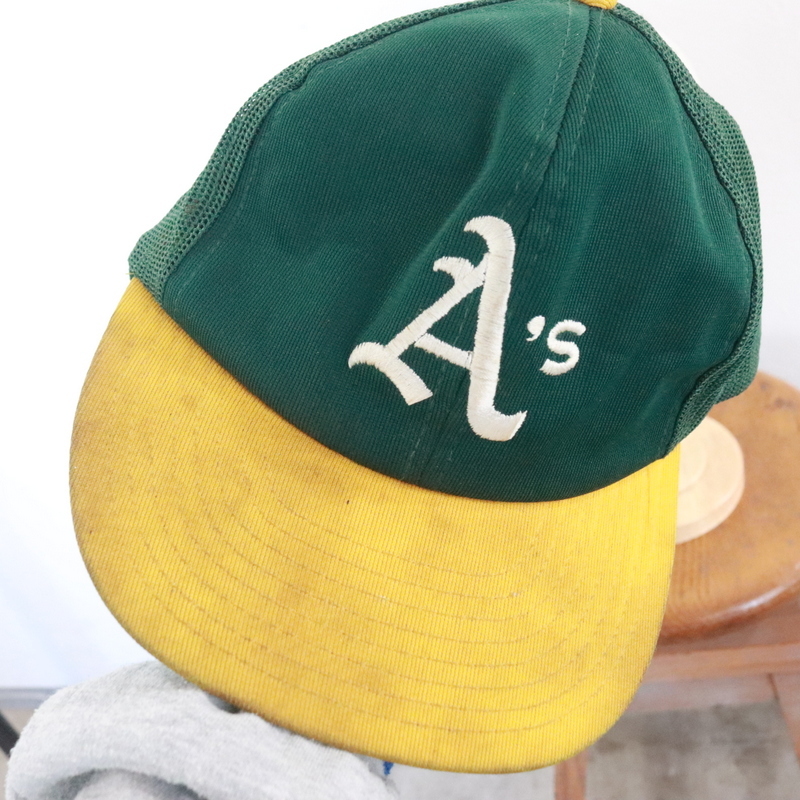 CAP4 80sビンテージ TWINS MLB アスレチックス メッシュ ベースボールキャップ■1980年代製 表記Sサイズ 帽子 CAP ストリート 古着卸 90s_画像8