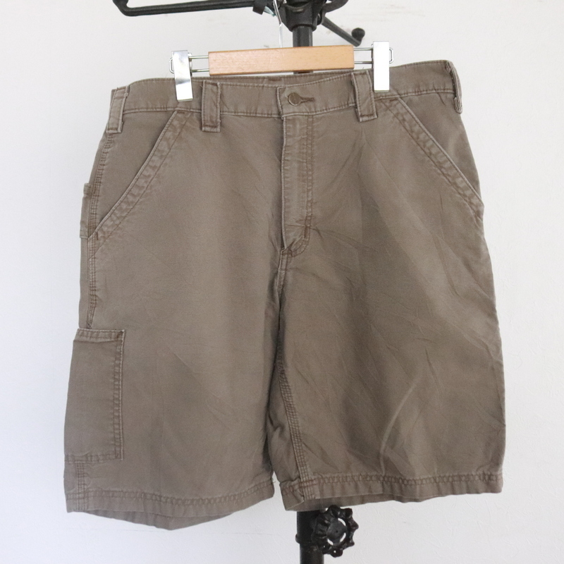 O439 2009年製ビンテージ Carhartt カーハート ダックショーツ■00s 表記34インチ ブラウン ペインター LBR アメカジ ストリート 古着 90s_画像1