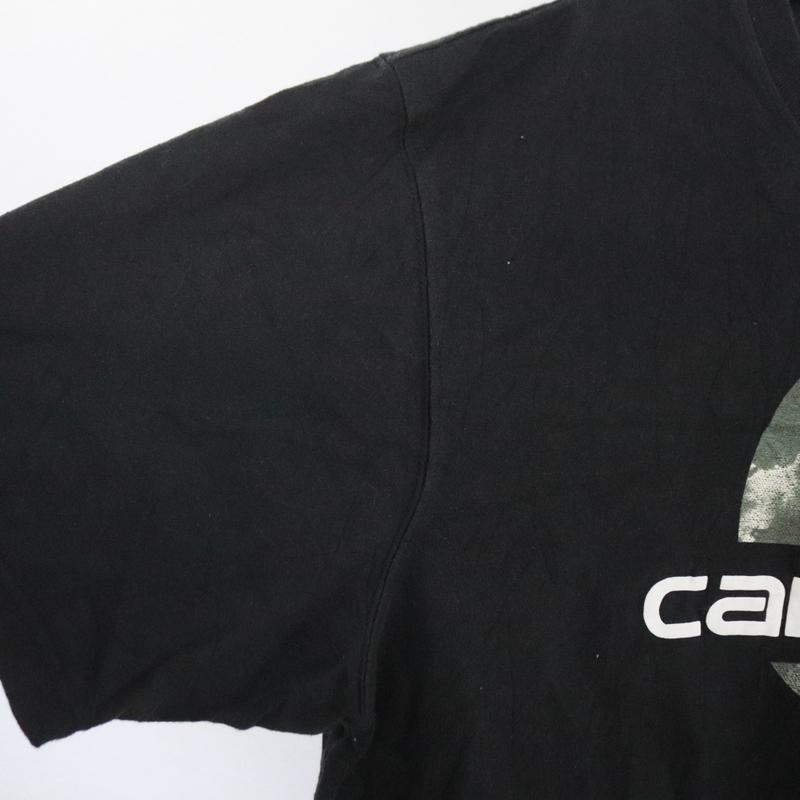 S434 2000年代製 Carhartt カーハート 半袖プリントTシャツ■00s 表記Lサイズ ブラック ロゴ アメカジ ストリート 古着 激安 希少 古着卸 _画像4