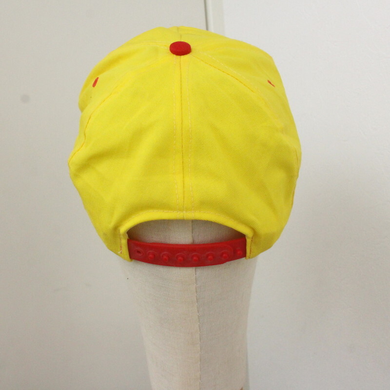 CAP30 USA直輸入 90sビンテージ ベースボールキャップ■1990年代製 イエロー shell ハット 帽子 hat キャップ アメカジ 古着卸 オールド_画像3