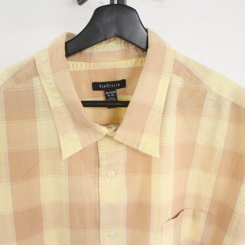 O509 2000年代製 半袖 チェックシャツ■00s 表記2XLサイズ ブラウン 古着 アメカジ ストリート トップス オーバーサイズ ビックサイズ 90s_画像4