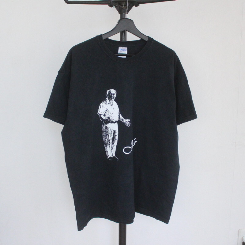 O533 2000年代製 GILDAN 半袖 プリント Tシャツ■00s 表記XLサイズ ブラック 黒 古着 アメカジ John’s トップス ギルダン 90s_画像1