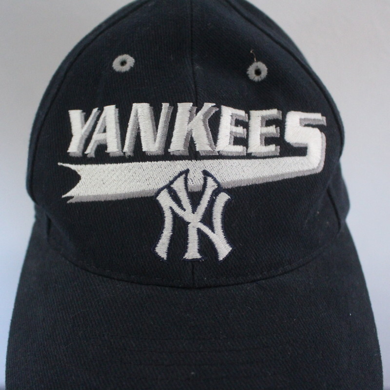 CAP66 90sビンテージ MLB ヤンキース ベースボールキャップ■1990年代製 ネイビー 紺 刺繍 ゲーム アメカジ ストリート ハット 帽子 hat_画像6