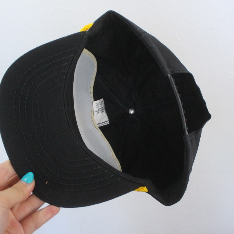 CAP62 USA製 90sビンテージ tei ベースボールキャップ■1990年代製 ブラック 黒 刺しゅう hat ハット 帽子古着 古着卸 オールド 激安_画像7