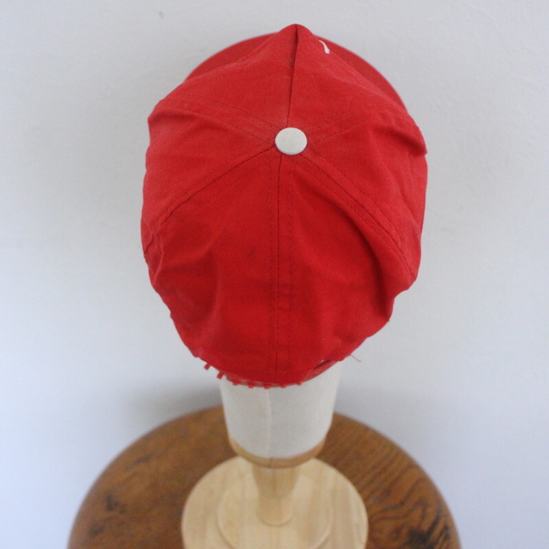 CAP76 USA直輸入 90sビンテージ Lansingsportshop ベースボールキャップ■1990年代製 赤 レッド HAT 帽子 ハット アメカジ 古着 古着卸 80s_画像2