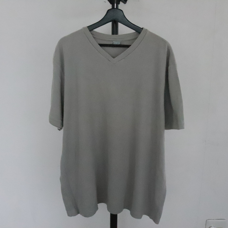 P343 2004年製ビンテージ OLDNAVY オールドネイビー リブニットTシャツ■00s 表記2XLサイズ グレー アメカジ ストリート 古着 古着卸 激安