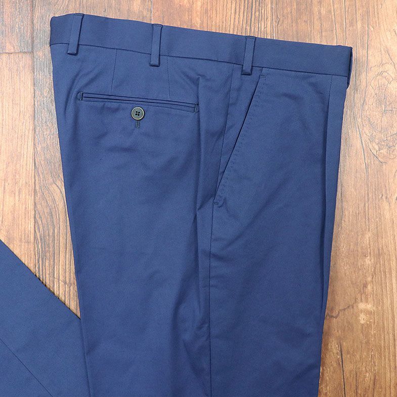 1 иен / весна лето /Faconnable/56 размер / слаксы брюки хлопок tsu il стрейч одноцветный 1 tuck красивый . сверху товар простой прекрасный ножек новый товар / темно-синий / темно-синий /if252/